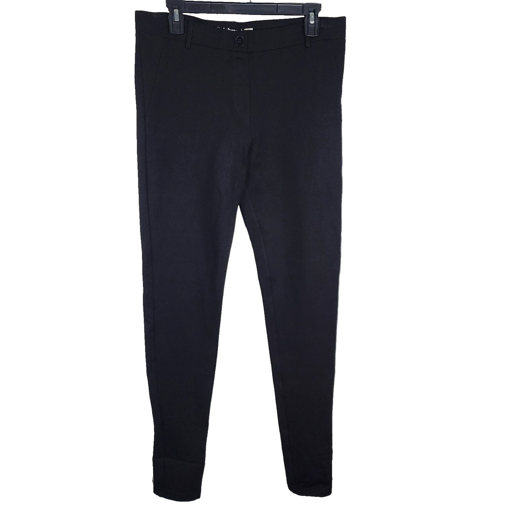 Betabrand Women Dress Pant Yoga Pants Large Long Skinny Leg Classic Black W0053